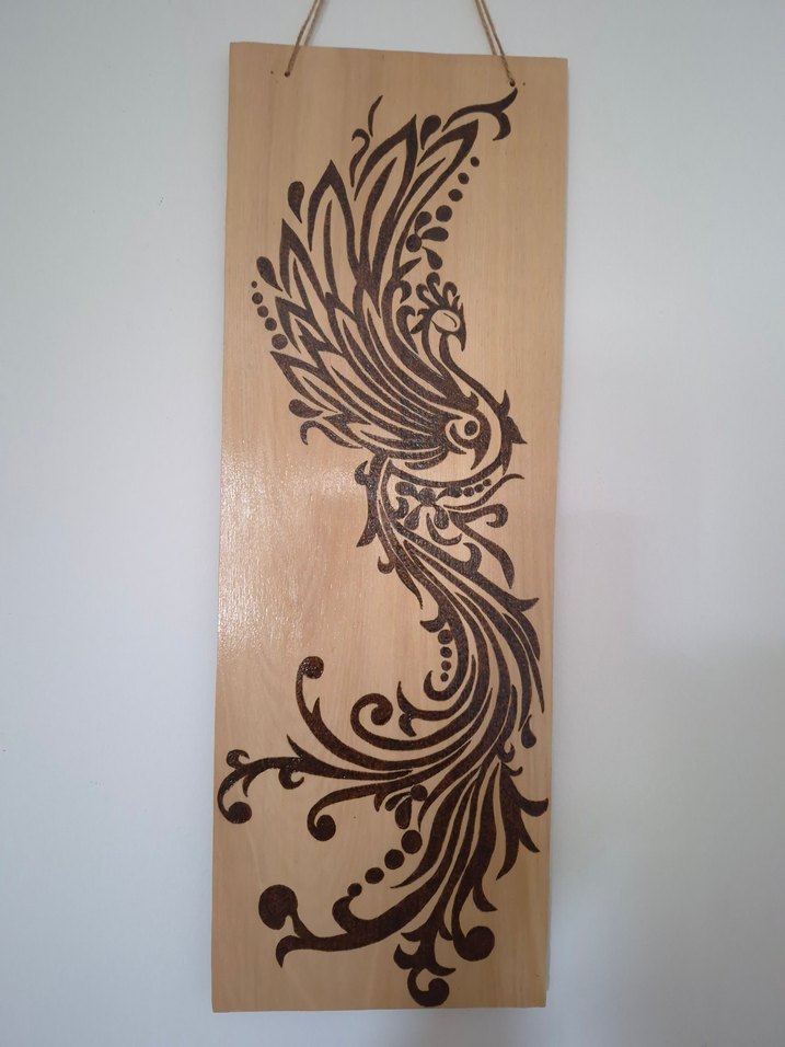 Ahşap yakma zümrüdüanka duvar dekoru - Görsel 5