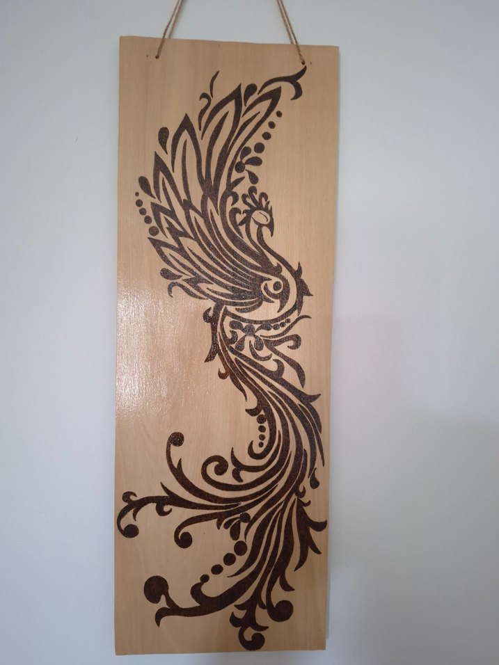 Ahşap yakma zümrüdüanka duvar dekoru - Görsel 2