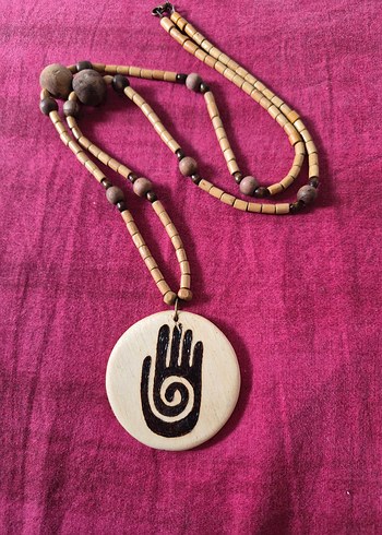 Bohem tarz uzun ahşap kolye - Görsel 3