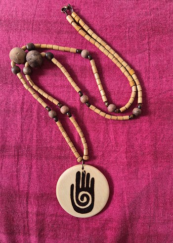 Bohem tarz uzun ahşap kolye - Görsel 4