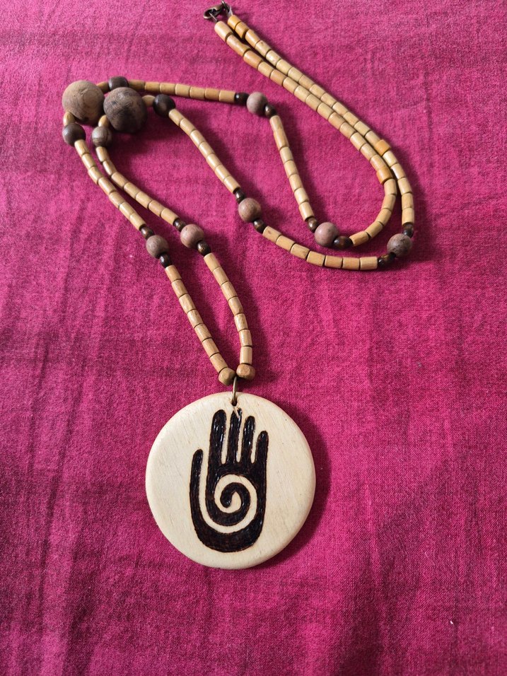 Bohem tarz uzun ahşap kolye - Görsel 3