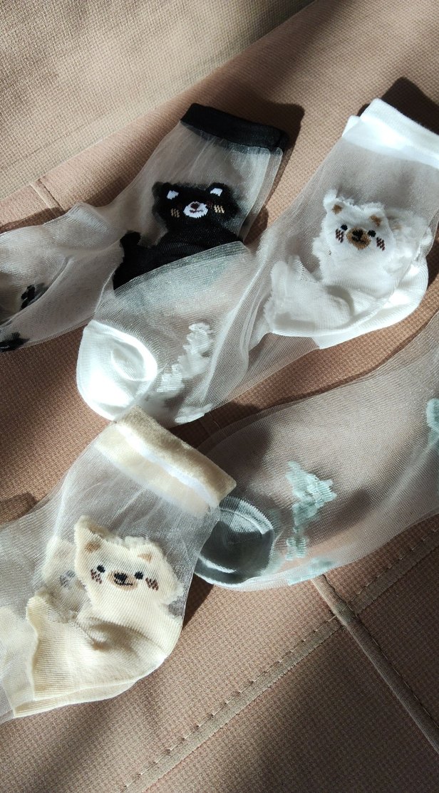 Nakışlı Kız Çorabı Beyaz - Görsel 4