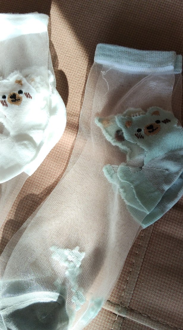 Nakışlı Kız Çorabı Beyaz - Görsel 2