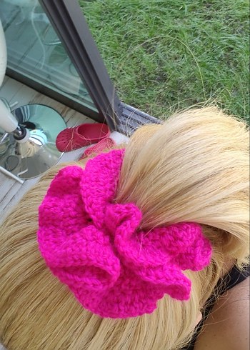 Pembe Fırfırlı Örgü Saç Tokası - Görsel 5