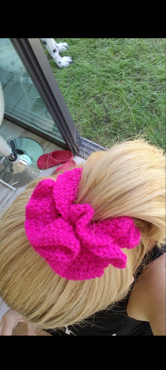 Pembe Fırfırlı Örgü Saç Tokası - Görsel 5