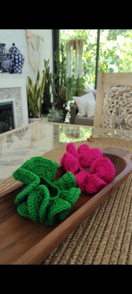 Pembe Fırfırlı Örgü Saç Tokası - Görsel 2