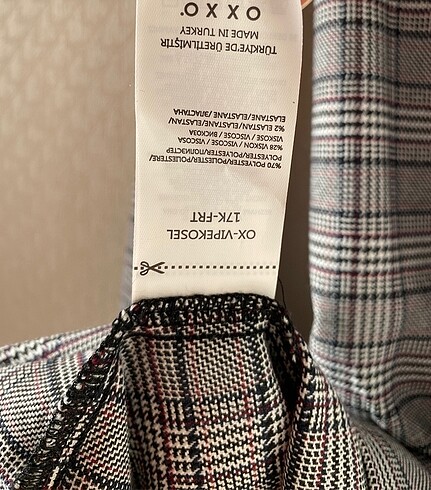 OXXO Ekoseli Uzun Kol Gri Elbise - Görsel 5