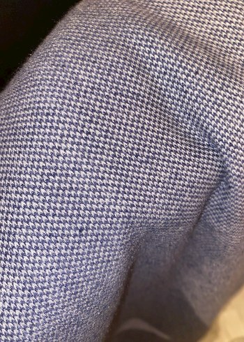 Pamuklu Gri Mavi Kemerli Kumaş Pantolon - Görsel 8