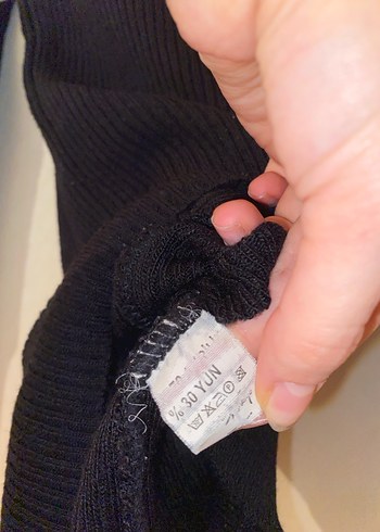 Siyah Balıkçı Yaka Kadın Örme Kazak - Görsel 2