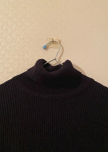 Siyah Balıkçı Yaka Kadın Örme Kazak - Görsel 7