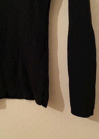 Siyah Balıkçı Yaka Kadın Örme Kazak - Görsel 6