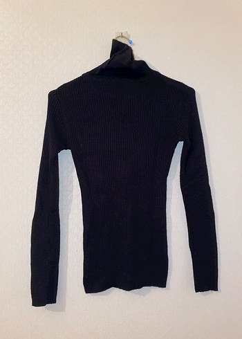 Siyah Balıkçı Yaka Kadın Örme Kazak - Görsel 5