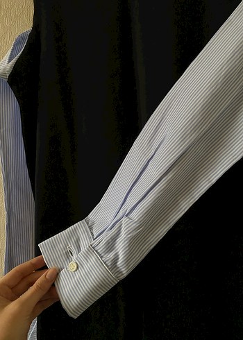 Omuz Detaylı Gömlek Yaka Elbise - Görsel 7