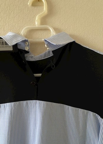 Omuz Detaylı Gömlek Yaka Elbise - Görsel 6