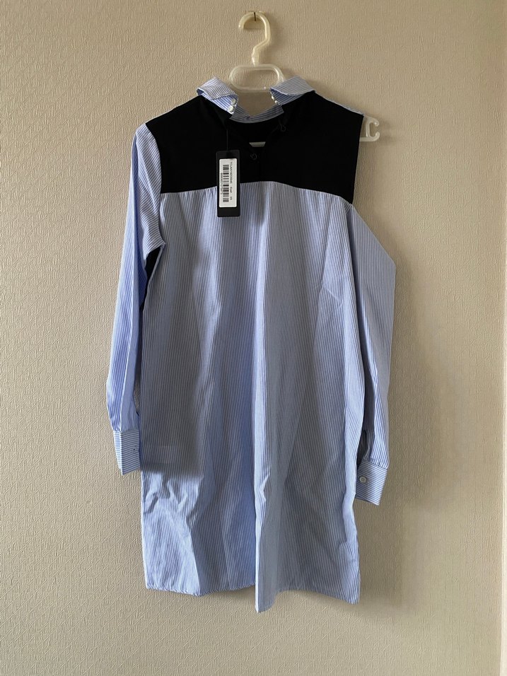 Omuz Detaylı Gömlek Yaka Elbise - Görsel 2