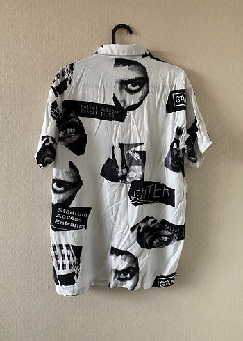 Bershka Desenli Siyah Beyaz Gömlek - Görsel 2