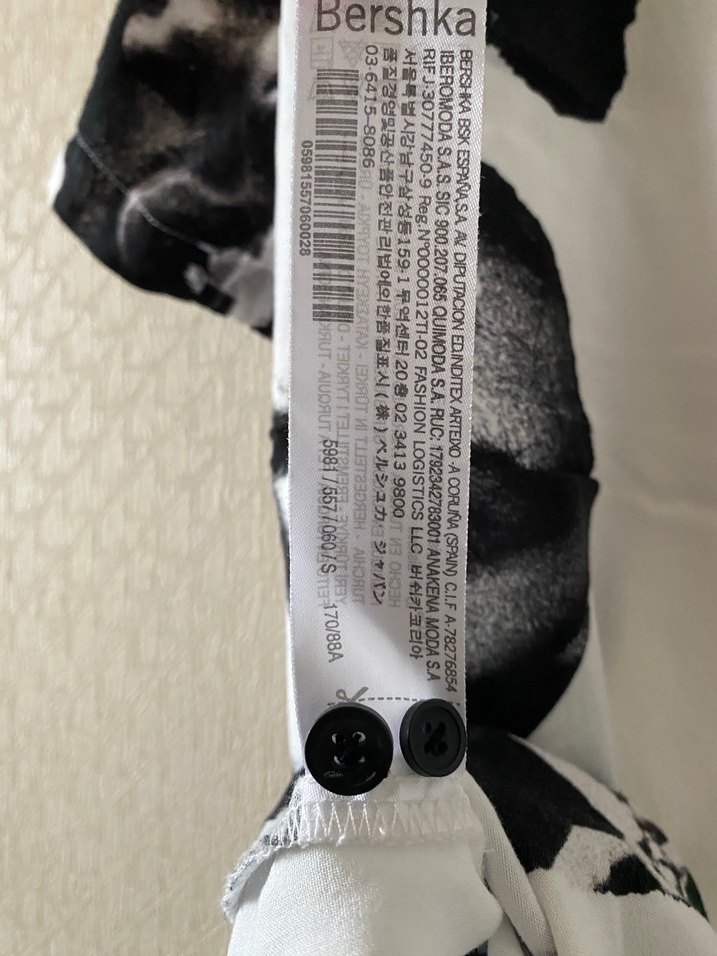 Bershka Desenli Siyah Beyaz Gömlek - Görsel 4