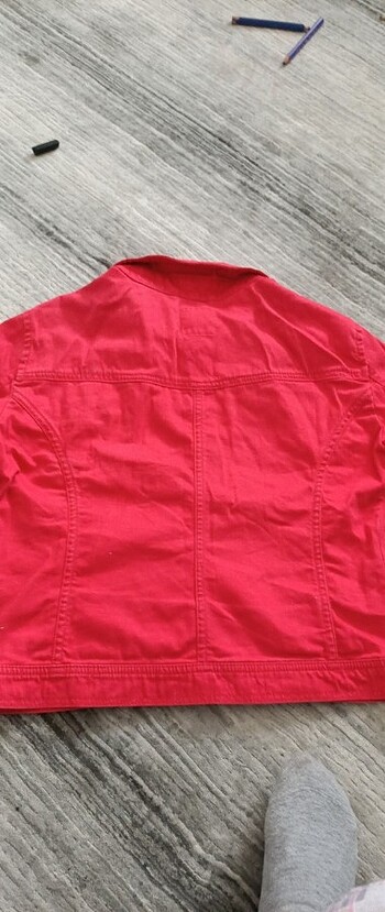 Kırmızı Kot Ceket  - Görsel 2
