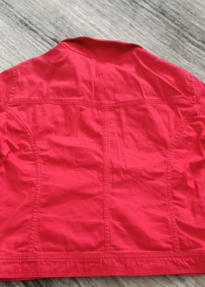 Kırmızı Kot Ceket  - Görsel 2