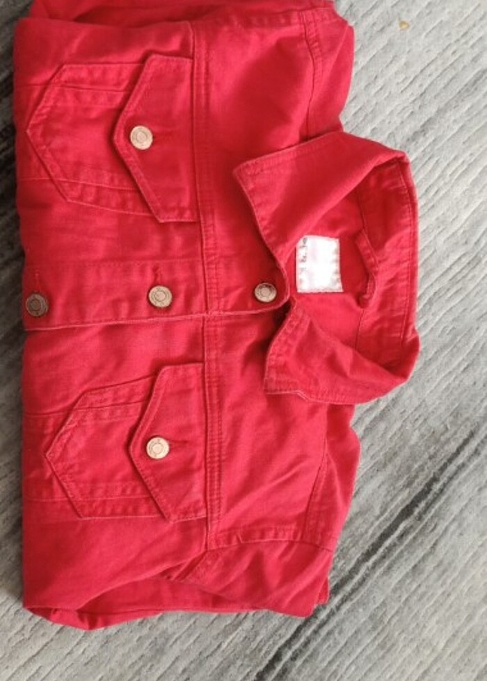 Kırmızı Kot Ceket  - Görsel 3