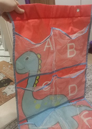 Çocuklar için Renkli Dinazor Baskılı Askılı Düzenleyici raf - Görsel 3