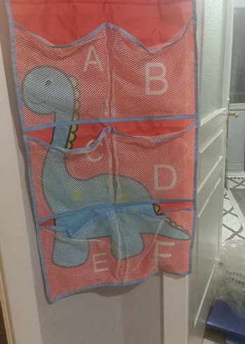 Çocuklar için Renkli Dinazor Baskılı Askılı Düzenleyici raf - Görsel 4