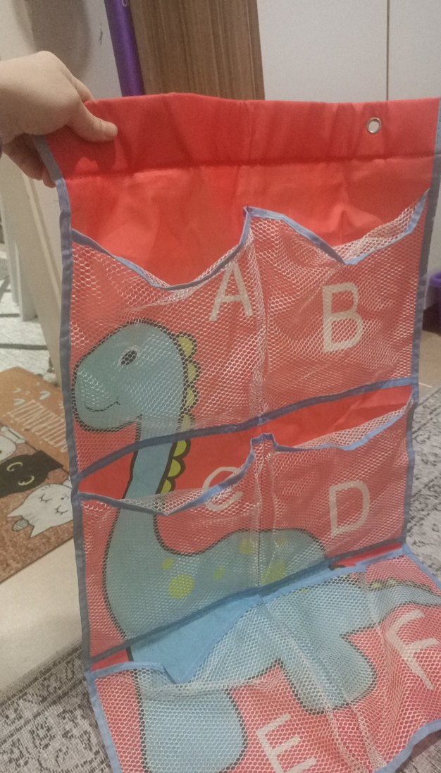 Çocuklar için Renkli Dinazor Baskılı Askılı Düzenleyici raf - Görsel 3