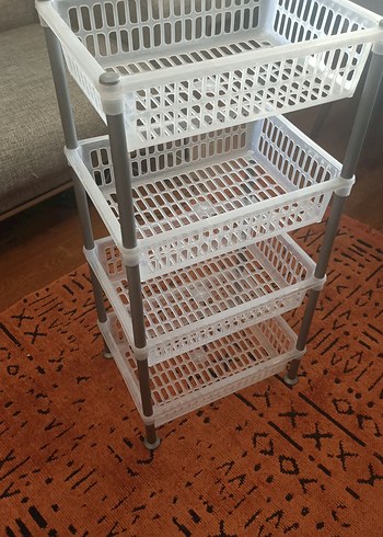 Beyaz Gri 5 Katlı Dolap Düzenleyici - Görsel 2