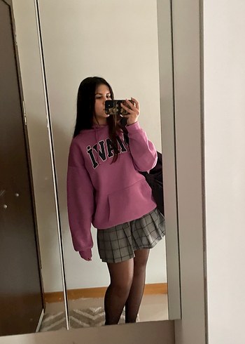 Mavi Pembe Kapüşonlu Sweatshirt - Görsel 3