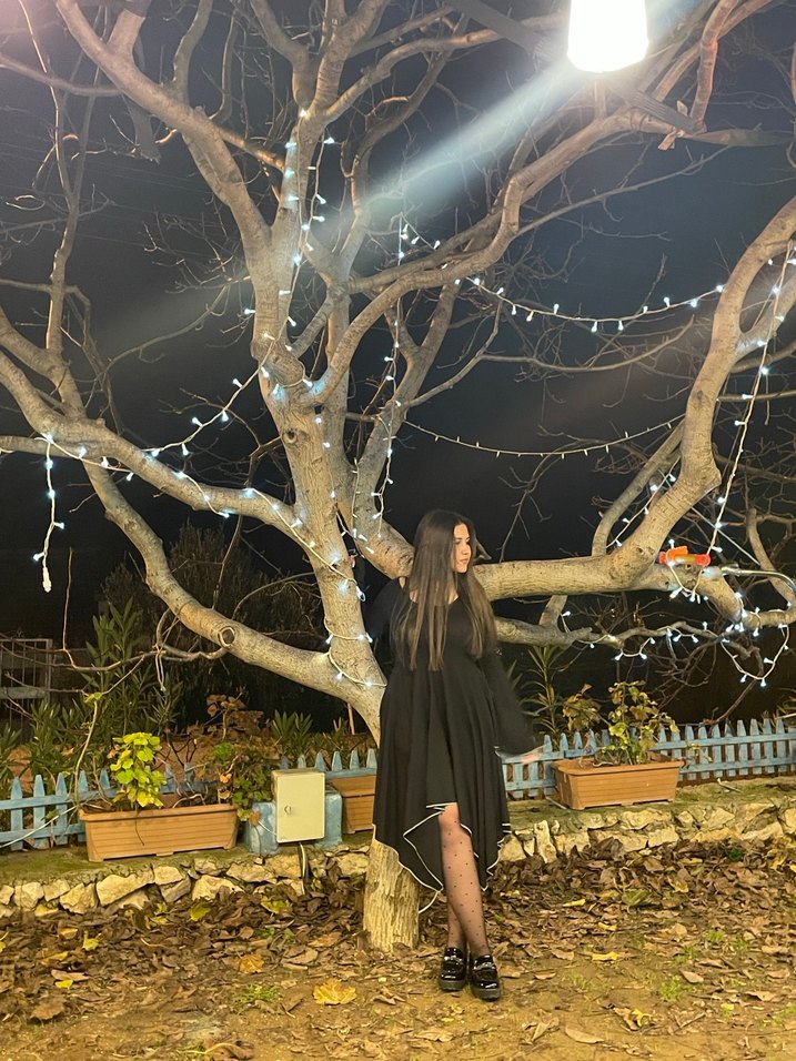 Trendyolmilla Siyah Uzun Kollu Elbise - Görsel 3