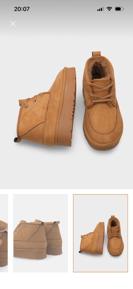 Ugg Kadın Kalın Topuklu Yuvarlak burunlu İçi kürklü Bot - Görsel 5