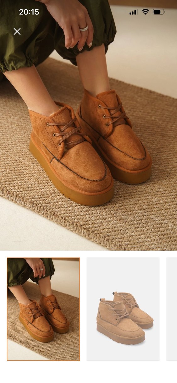 Ugg Kadın Kalın Topuklu Yuvarlak burunlu İçi kürklü Bot - Görsel 3