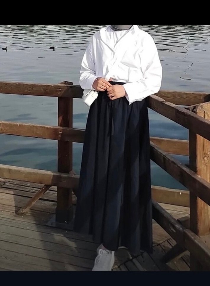 Kadın Paraşüt Etek Lacivert - Görsel 2