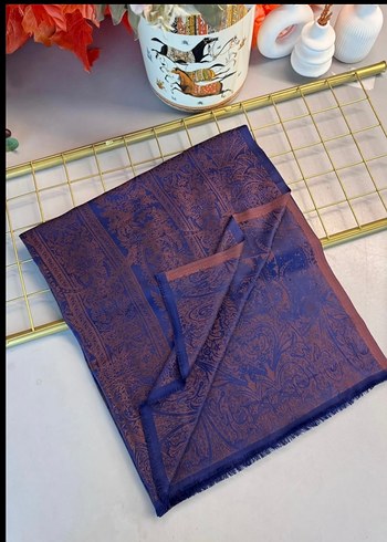 Kadın çift taraflı kaşmir şal - Görsel 3