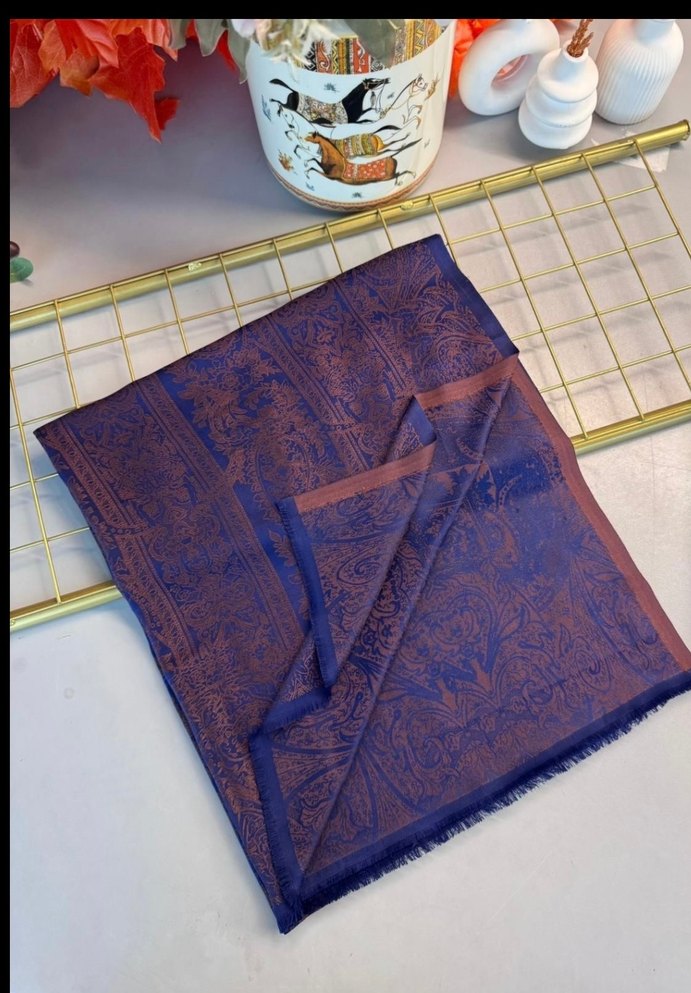 Kadın çift taraflı kaşmir şal - Görsel 3