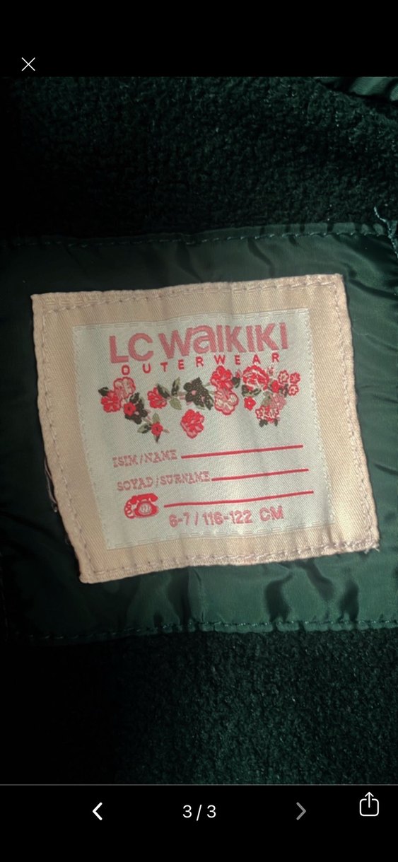 Kız çocuk yeşil Kapüşonlu Mont - Görsel 3