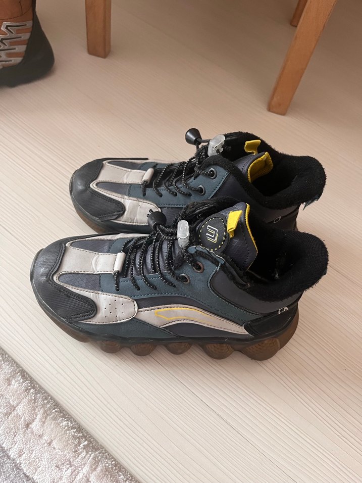 Gri Erkek Çocuk Bot Ayakkabı Bağcıklı - Görsel 2