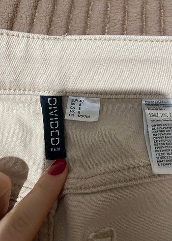 H&MKadın Bej Keten Rahat Kesim Pantolon - Görsel 3