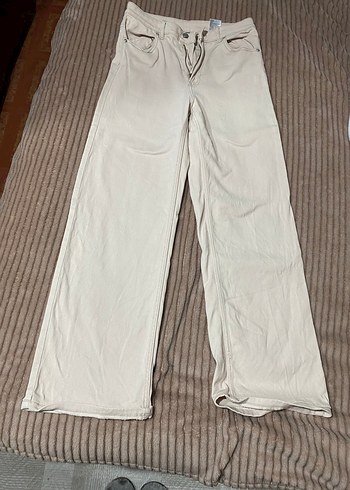 H&MKadın Bej Keten Rahat Kesim Pantolon - Görsel 2