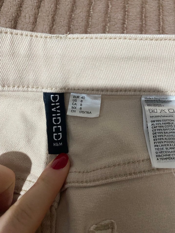 H&MKadın Bej Keten Rahat Kesim Pantolon - Görsel 3