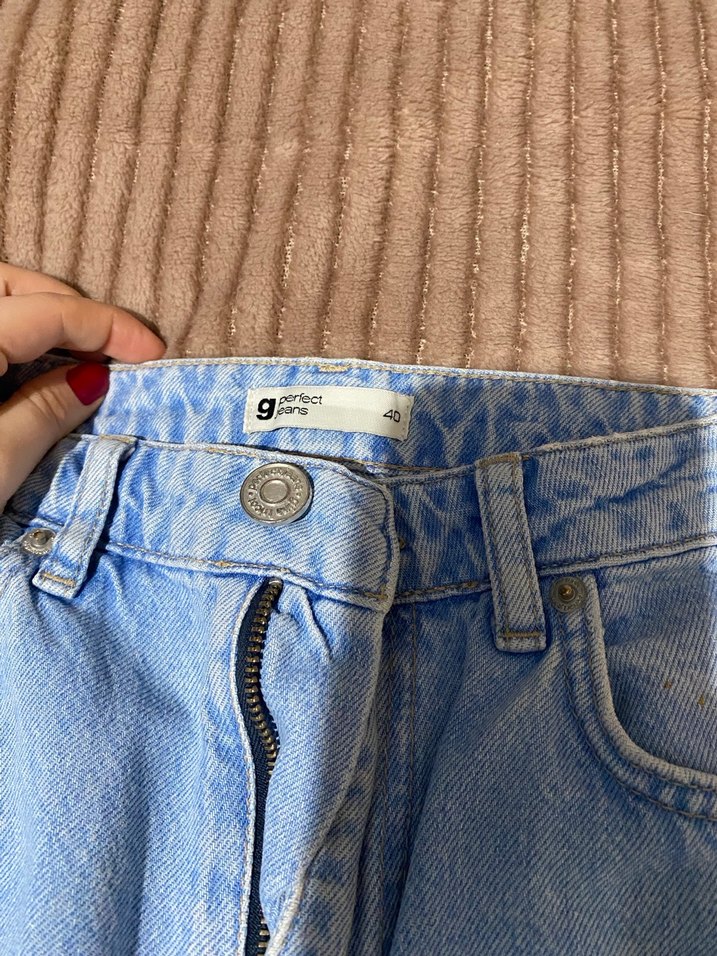 Mavi Kot Pantolon Mom Jean modeli - Görsel 3