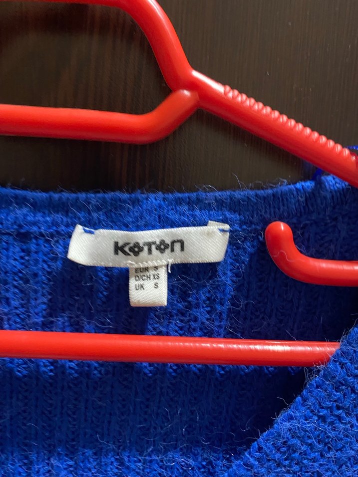 Koton Mavi V Yaka Örgü Kadın Kazak - Görsel 2