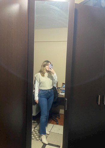 Kadın Lacivert Bootcut Jean Pantolon - Görsel 5