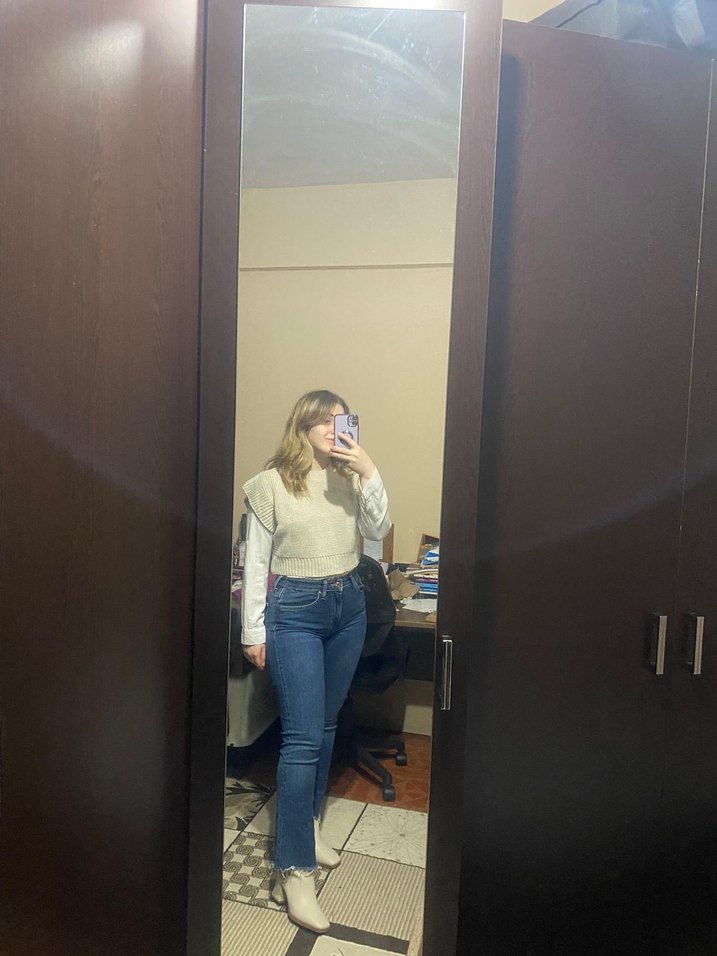 Kadın Lacivert Bootcut Jean Pantolon - Görsel 5