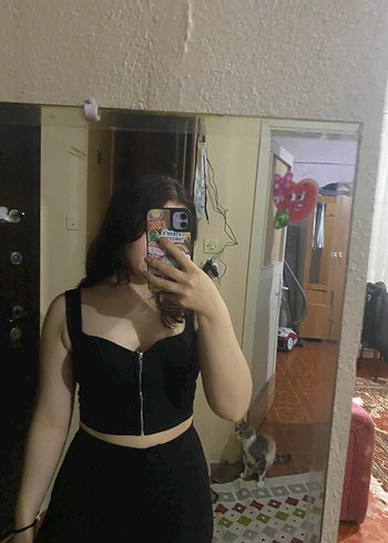 Siyah Fermuarlı Mini Kadın Büstiyer - Görsel 2