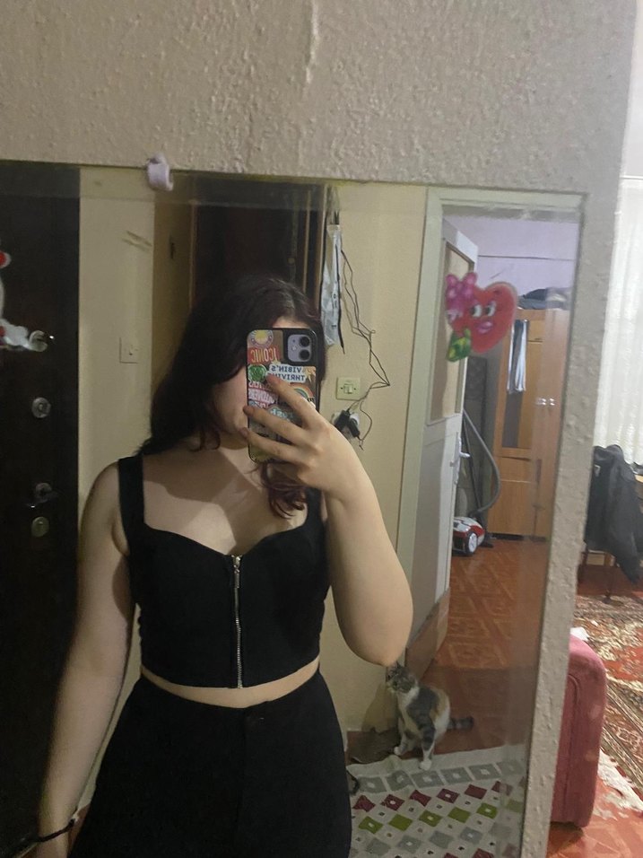 Siyah Fermuarlı Mini Kadın Büstiyer - Görsel 2