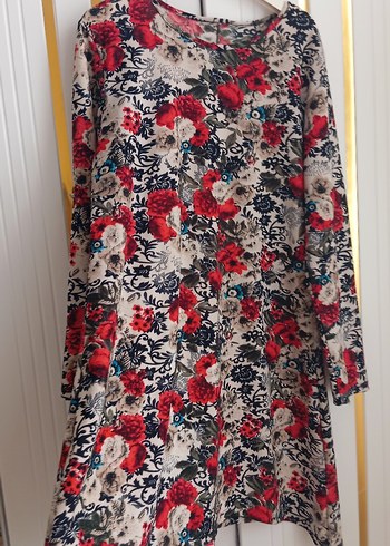 Çiçek Desenli Bohem Midi Tunik
