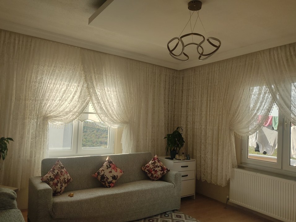 Modern Klasik Beyaz Tül Perde - Görsel 3