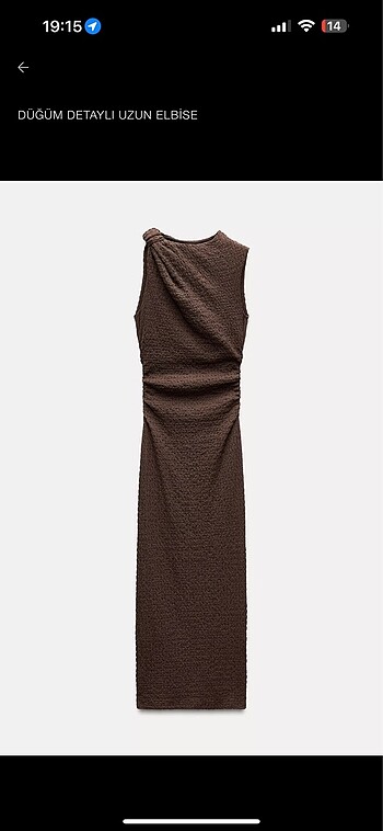 Zara Zara / düğüm detaylı uzun elbise