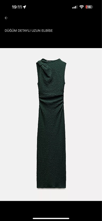 Zara / düğüm detaylı uzun elbise